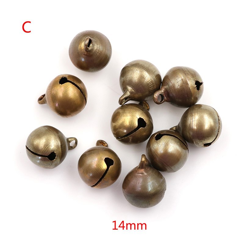 10 Stks/partij Diy Ambachten 10/12/14Mm Brons Metal Jingle Bells Losse Festival Party Decoratie Kerstboom decoraties Accessoires: 14mm