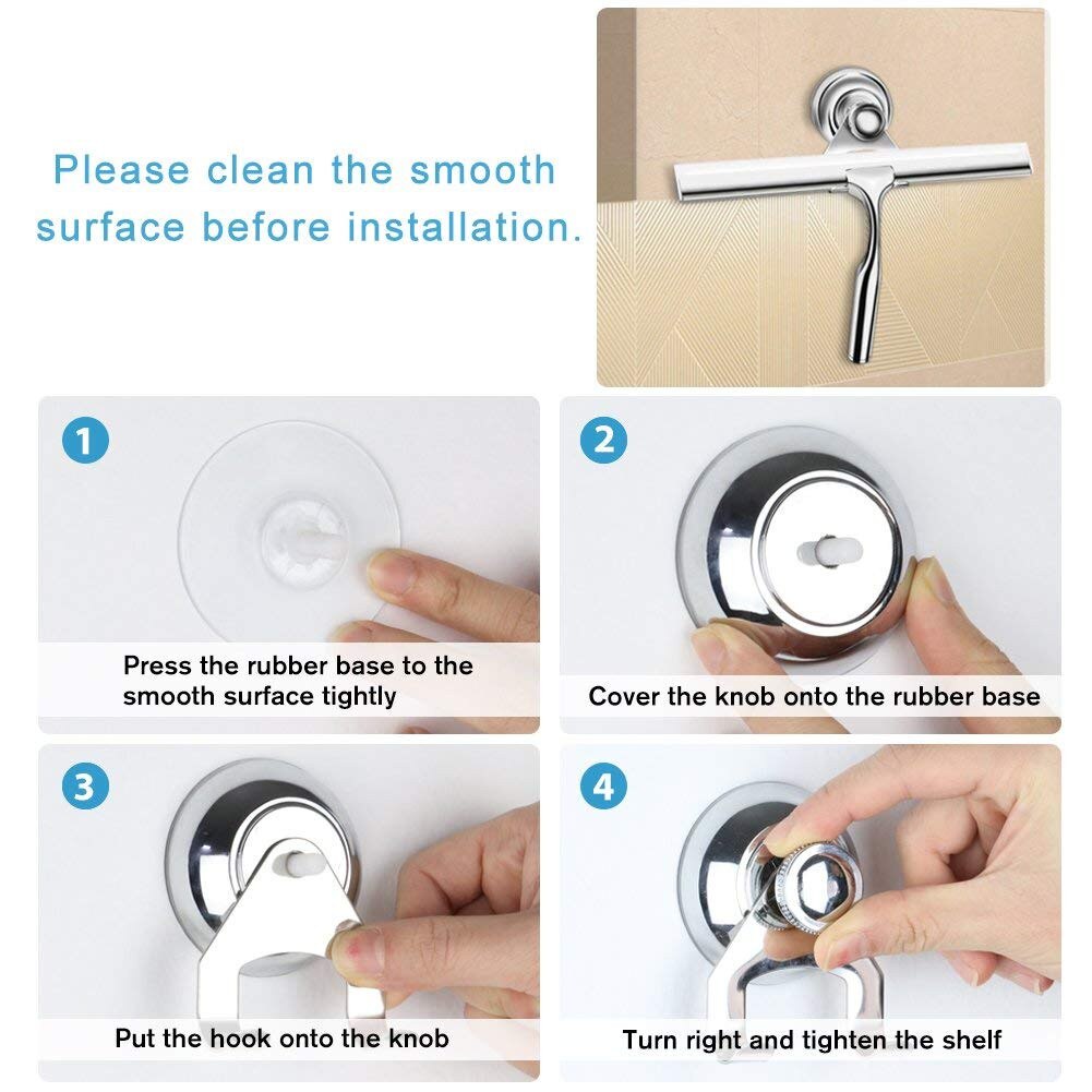 Stainless Steel Window Glass Wiper Cleaner Squeegee Shower Bathroom Mirror Brush