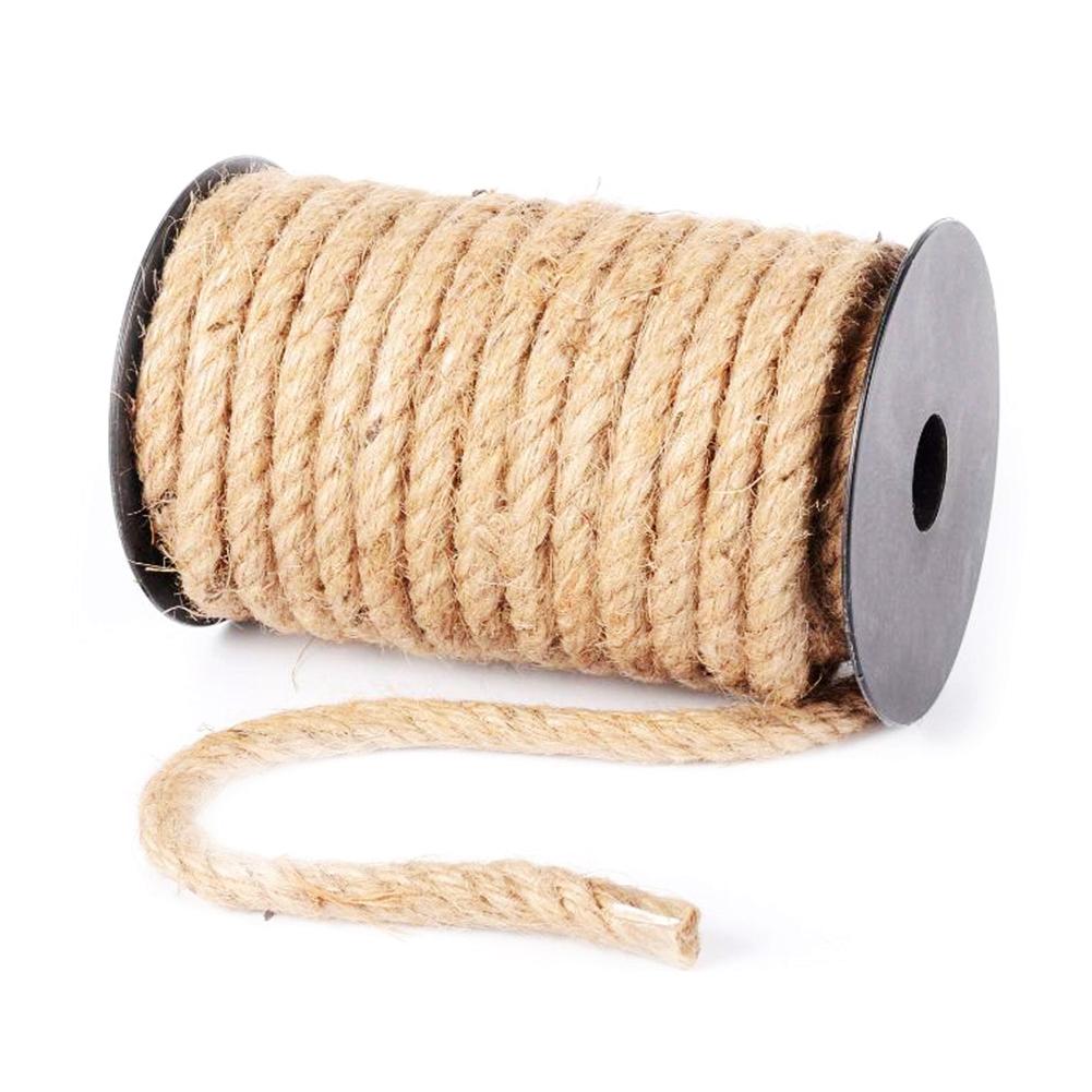 10M Natuurlijke Sisal Touw Voor Kat Klimrek Diy Handgemaakte 4-10Mm Jute Touw Lamp Decoratie Touw bureau Benen Binding Hennep Touwen