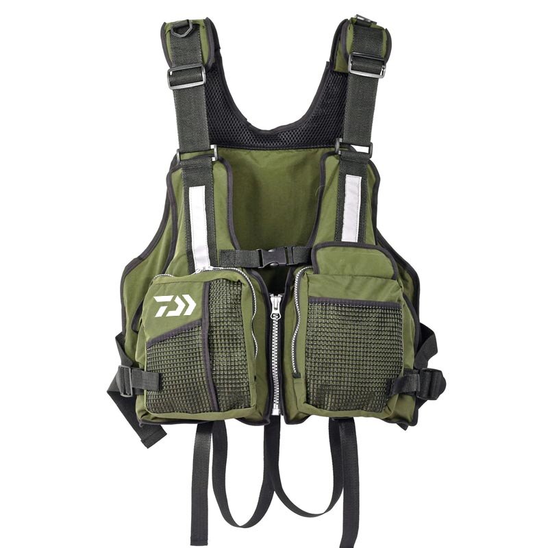 Gilet de pêche de plein air, veste de sauvetage de flottaison, filet de natation, Portable, multi-poches, veste de sécurité détachable,: 11