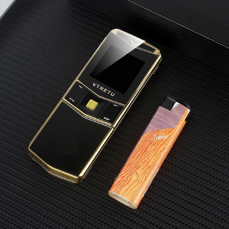 Luxury Metal Signature Phone 2G GSM Special Style Business Slider Slim Cool Mini Card Phone BT Dial Vibration Anti Lost