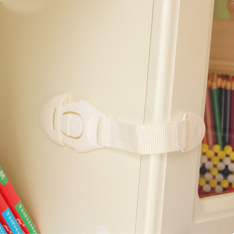 Cerradura de cinturón de tela segura para niños, protección para bebés, cierre de puerta de cajón, armario, armario, refrigerador, suministros de protección de seguridad