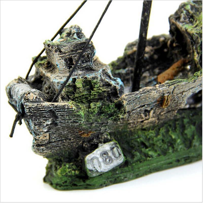 Aquarium Aquarium Decoraties Landschap Piratenschip Wrak Decor Hars Boot Ornament Aquarium Accessoires Decoratie