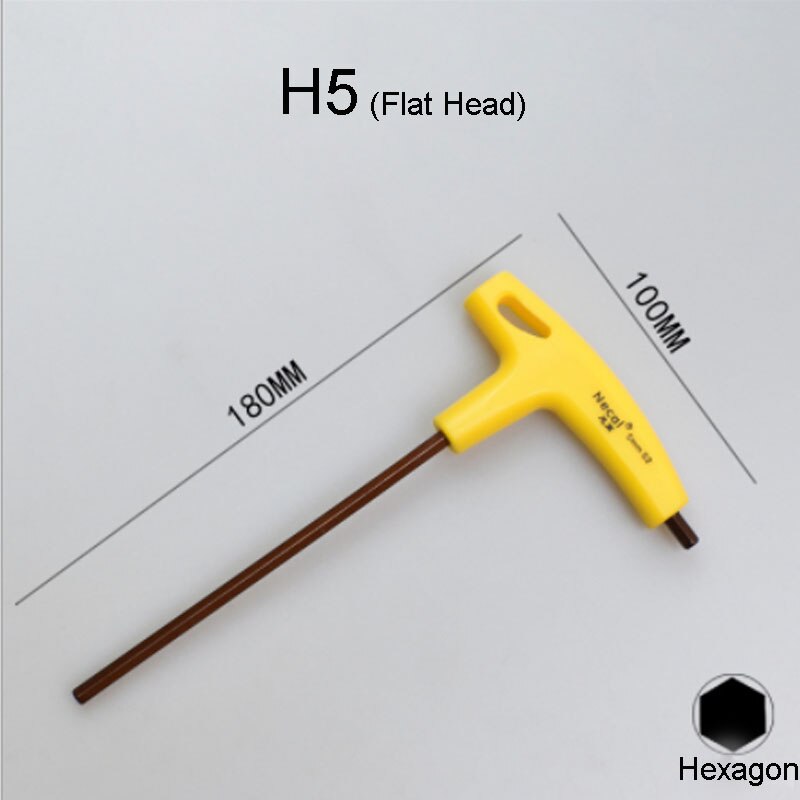 1PCS T-Handle Hex Key Wrench 400mm Flat/Ball head Hex Socket Screwdriver Universal Double-end Wrench Allen Screws Tools: H5-1PCS