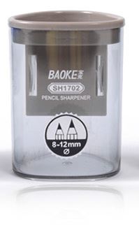 Pencil Sharpener Handle Transparent Double Hole 4 Colors Apply to 8-12mm Diameter: Grey