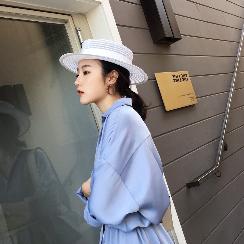 Sombrero de playa para mujer, sombrero de paja plano, sombrero Fedora blanco, sombrero de Iglesia negro, sombrero de sol a la , sombrero de vestir para mujer, gorras elegantes al por mayor