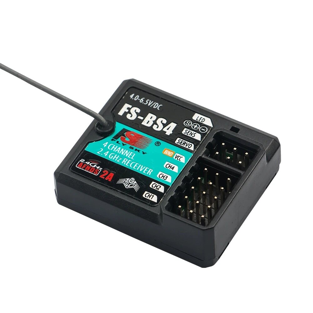 Flysky FS-BS4 2.4Ghz 4CH Ashds 2A Rc Ontvanger Pwm/Ppm/I. Bus/S. Bus Output Met Gyroscoop Functie Voor Rc Auto Boot