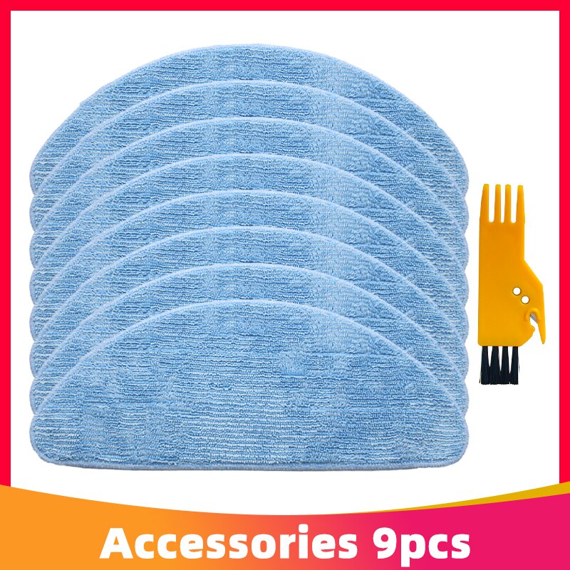 Roller Brush Spin Brushes Strainer Filter Mop Cloth for Chuwi iLife V7 / V7s / V7s Pro V7s Plus Robot Vacuum Cleaner Spare Part: 8 Mop Cloth