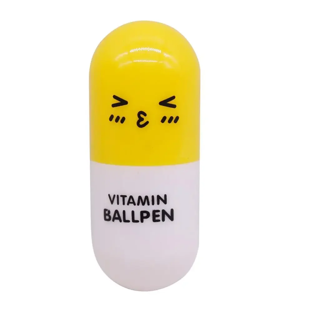Bolígrafo colorido de dibujos animados para niños y niñas, , material escolar, cápsula, punta de 0,7 MM: YELLOW