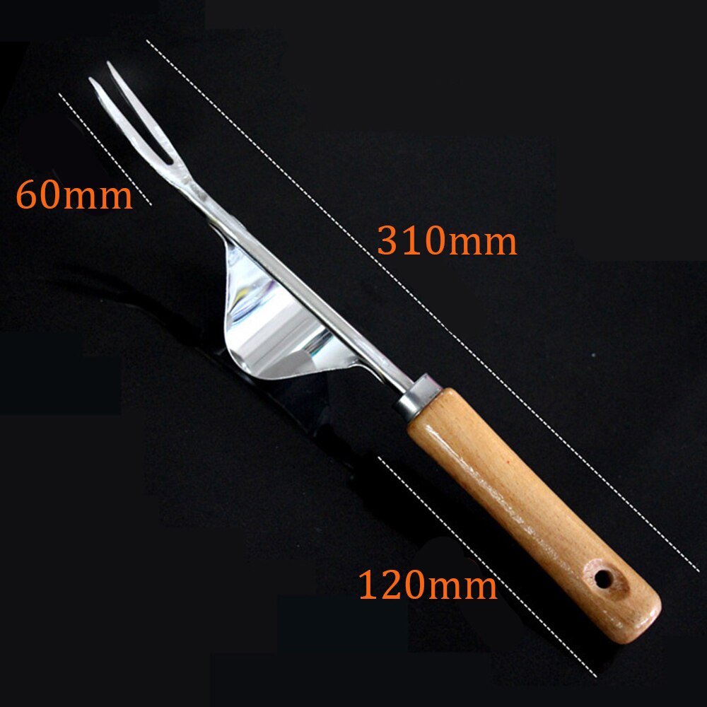 Stainless Steel Manual Weeding Fork Wood Handle Transplanting Digging Removing Taproot Tool Garden Planting Weeding Tools