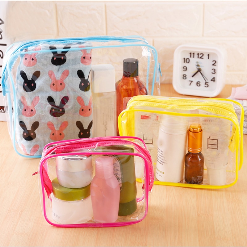 eTya Transparent Cosmetic bag Men Women Makeup bag PVC Clear Travel Make Up Organizer Toiletry Storage Case Bath Wash pouch Tote