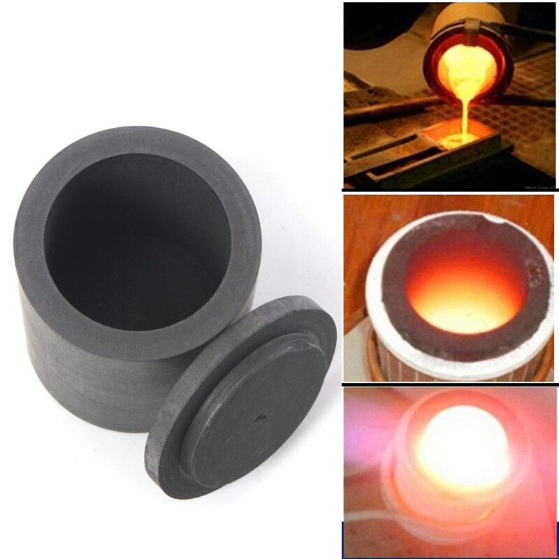99.99%  renhed grafit smeltende digel kop grafit digel med låg cylindrisk til smeltning af guld sølv kobber messing værktøj