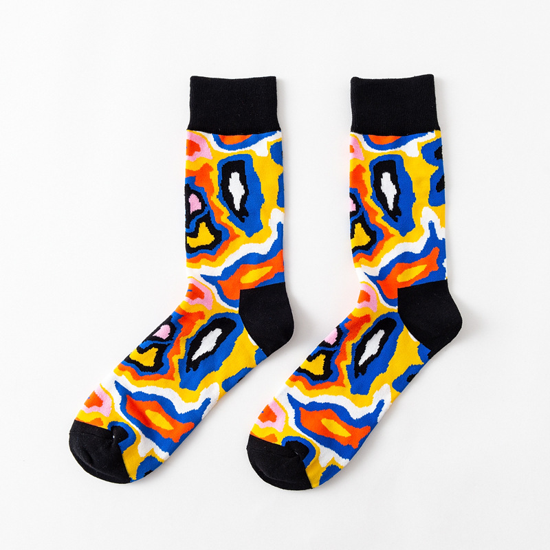 Cool estilo callejero de Harajuku Crazy Cartoon divertido mujeres Casual calcetines hombres cortos calcetines de hip hop hombres novedad feliz algodón colorido Socs: Black vortex 03