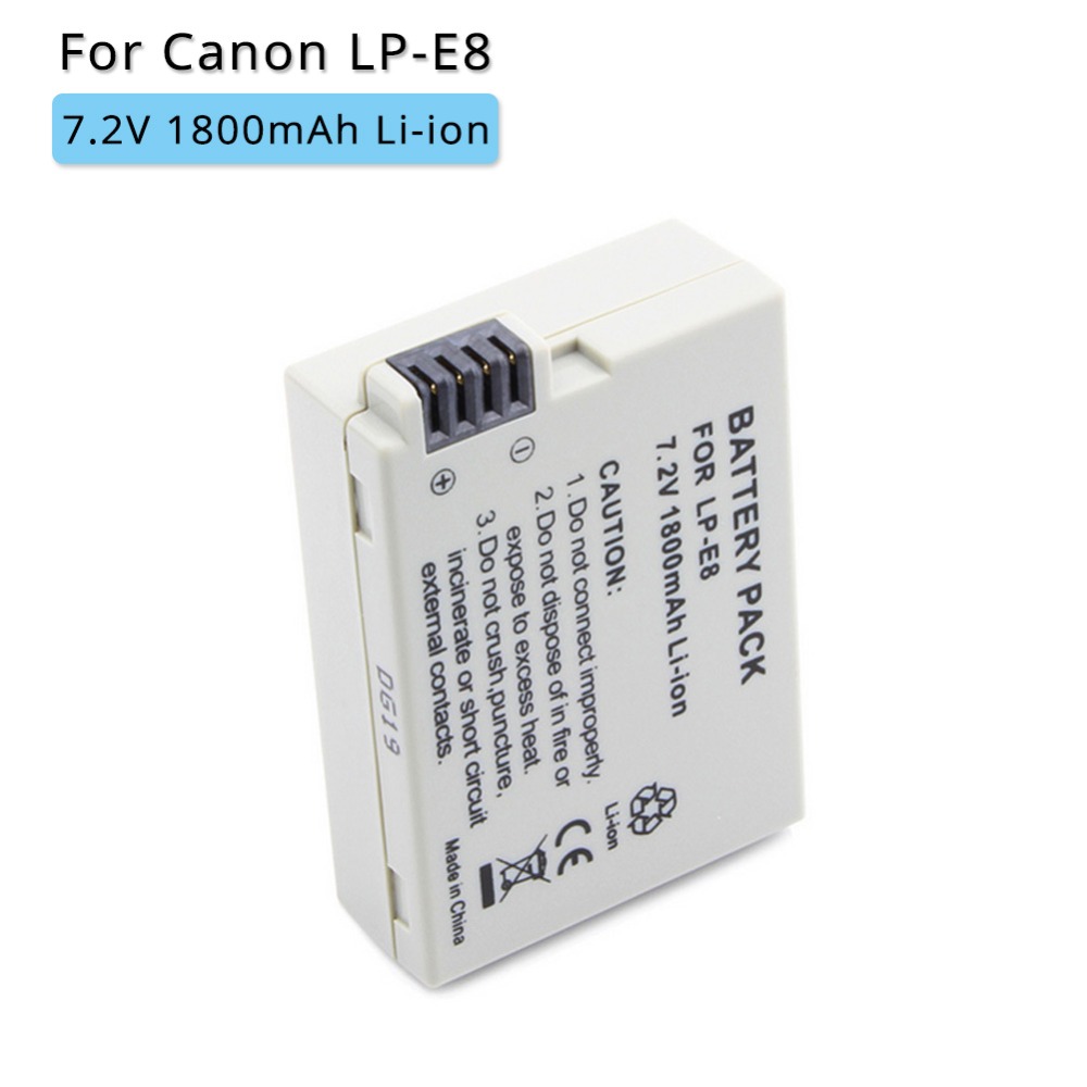 1800mah LP-E8 LPE8 LP E8 Oplaadbare Digitale Camera Batterij voor Canon EOS 550D 600D 650D 700D X4 X5 X6i x7i T2i T3i T4i T5i
