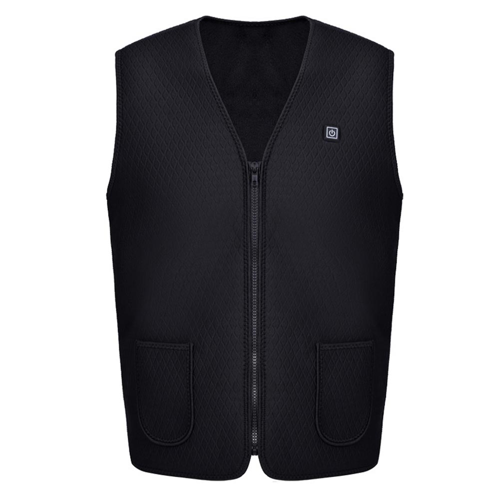 Mannen Vrouwen Jas Warm Vest Rits USB Verstelbare Temperatuur Elektrische Verwarming Jas Energiebesparing: Black M