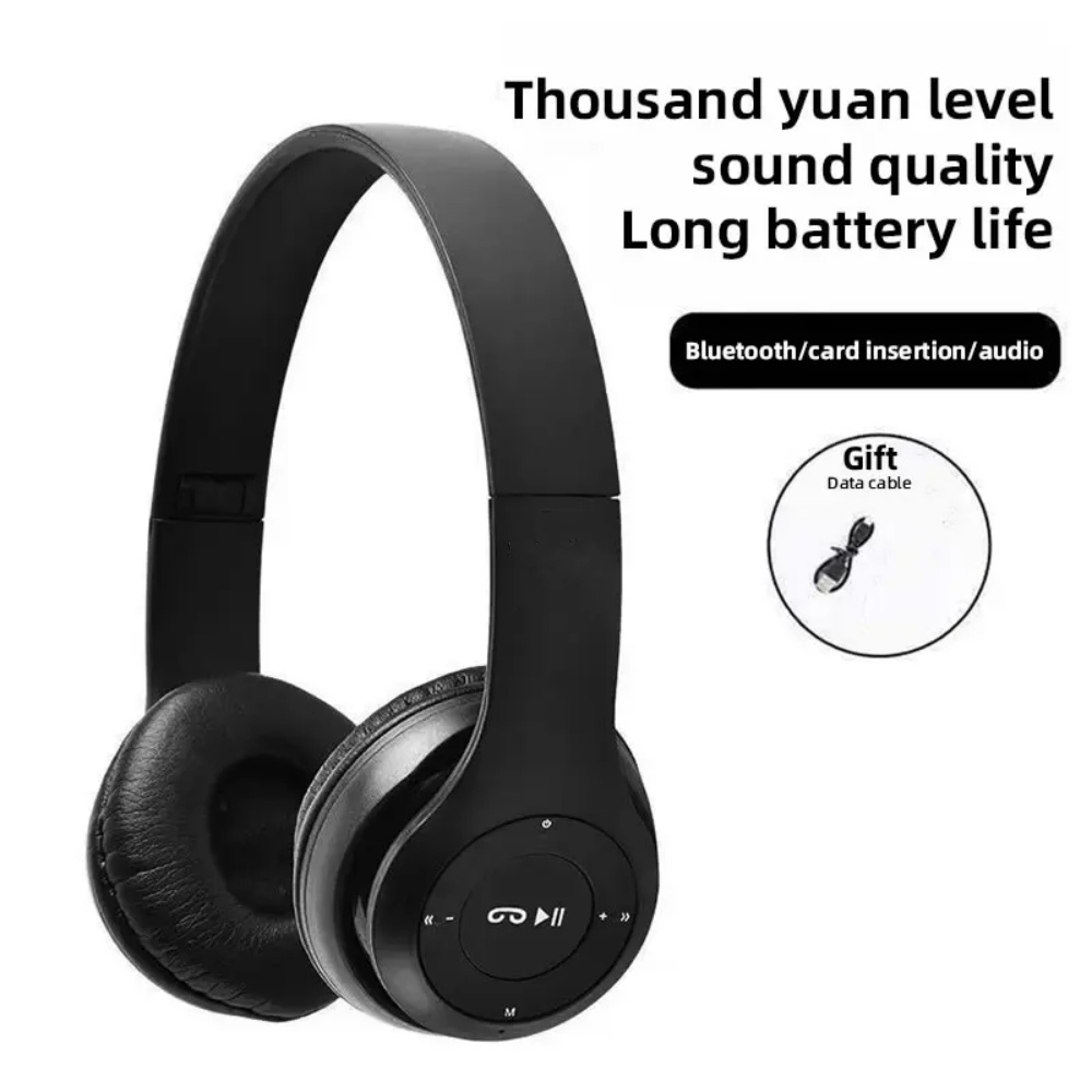 P47 auriculares inalámbricos Bluetooth con micrófono auriculares plegables bajo sonido HiFi música auriculares estéreo para teléfonos inteligentes TV juego