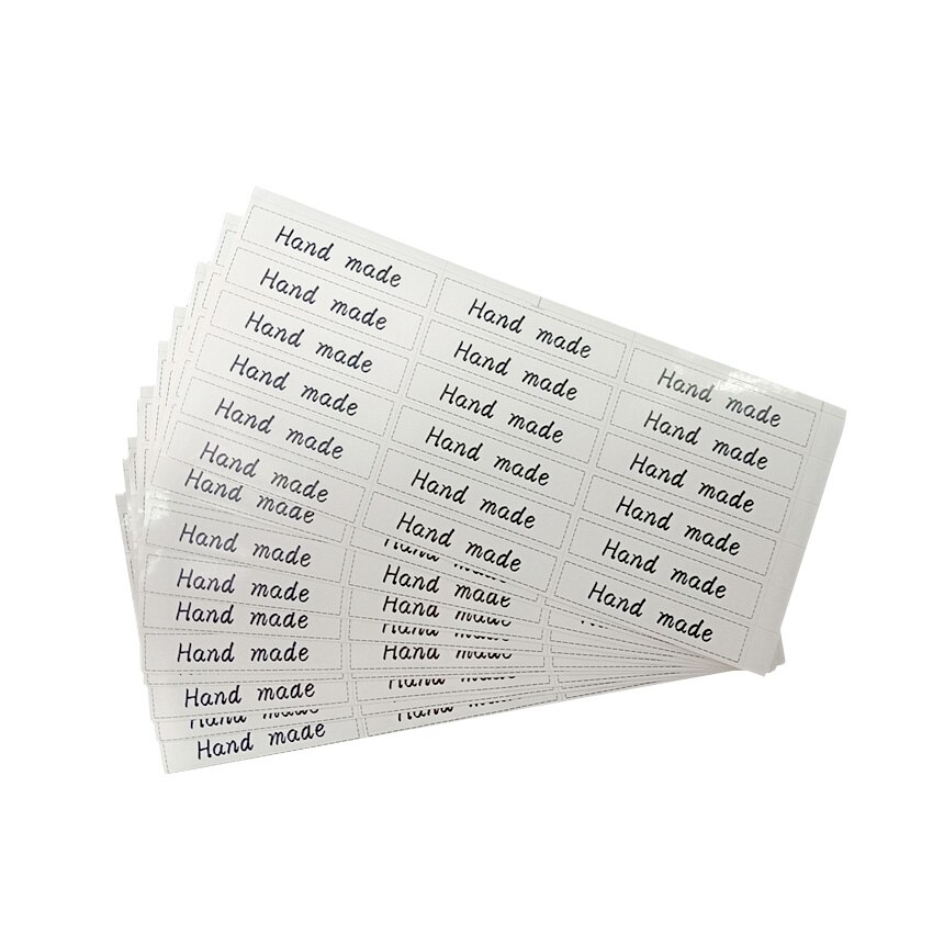 180pcs/lot White HAND MADE Long Strip Adhesive Sealing Sticker DIY Packaging Sealing Label Kraft Sticker Baking Stickers
