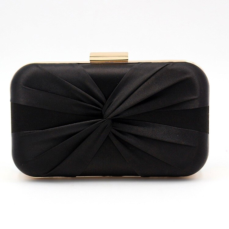 Mode Handgemaakte Boog Koppelingen Tas voor Vrouwen Roze Zwart Zilveren Clutch Avondtasje Bruid Tassen Party Handtas Vrouwelijke Portemonnee: Black