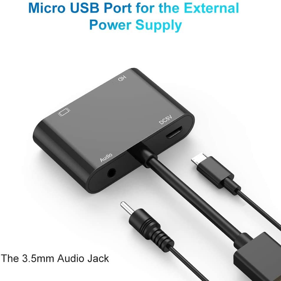 HDMI-compatible To VGA HD Adapter HD VGA Splitter Dual Display At Same Time with audio for Pc Laptop Ultrabook