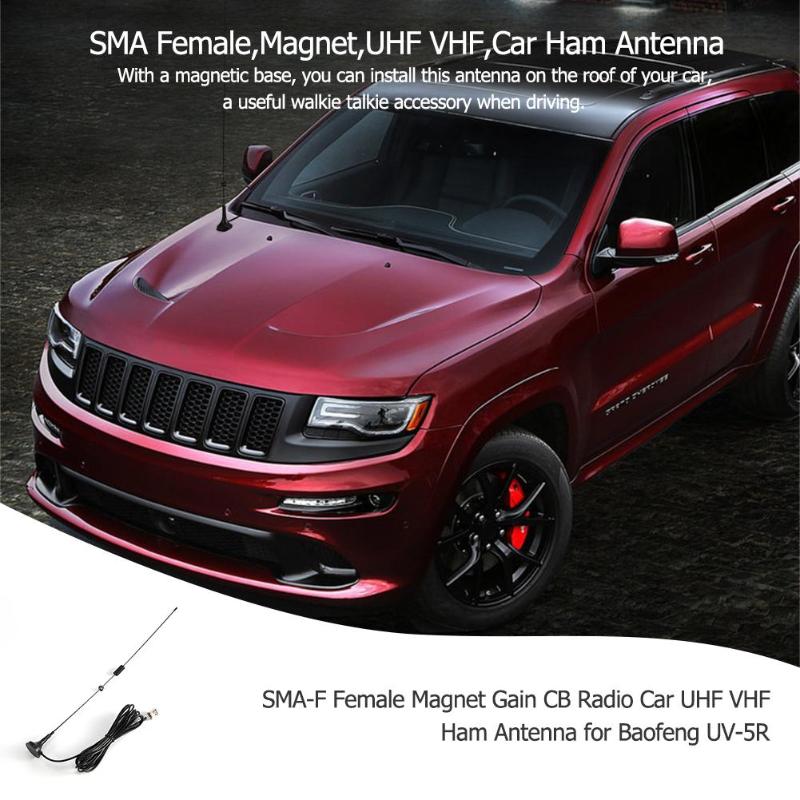SMA-F Femminile Magnete Guadagno CB Radio Auto UHF VHF Prosciutto Antenna NAGOYA NA-UT-108UV Per BAOFENG UV-5R UV-82 Wouxun Kenwood Walkie talkie