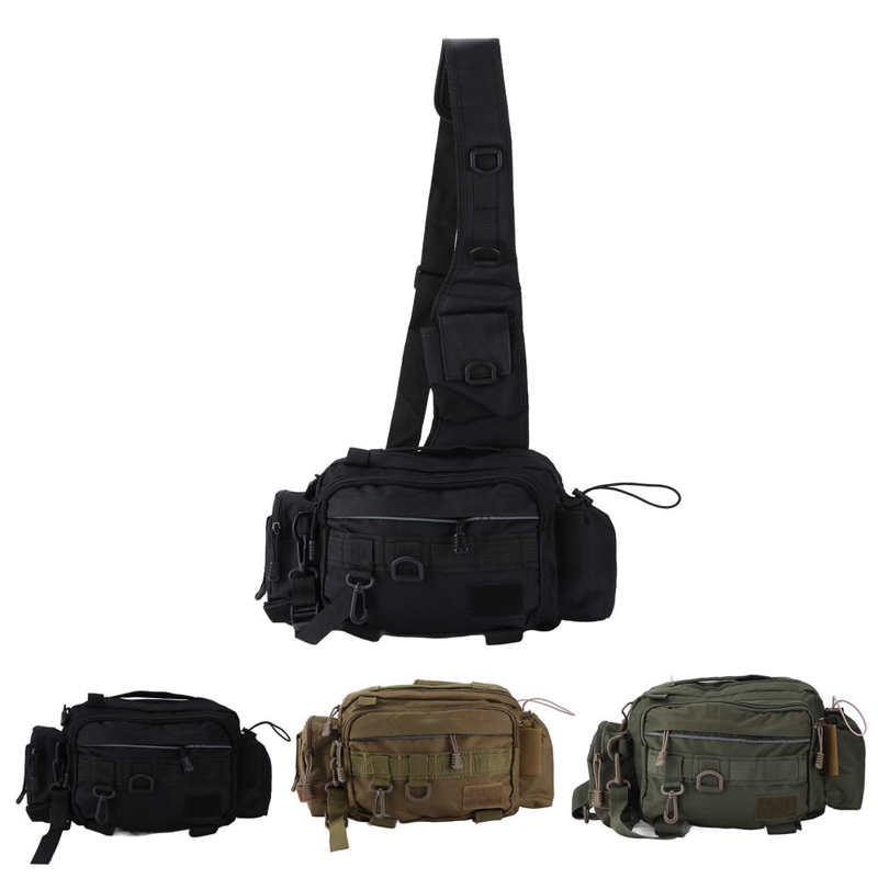 Fishing Tackle Bag Fishing Gear Sling Pack Smooth Zipper for Cycling for Outdoor