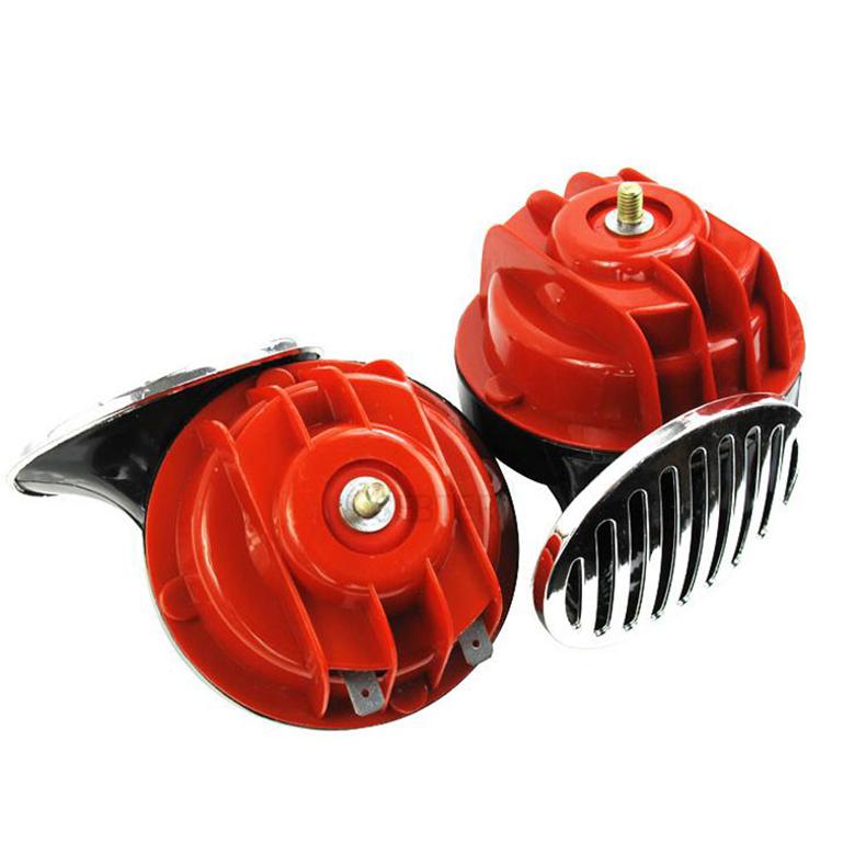 2 stuks universele slakkenhoornsirene met deksel, 12v/24v dubbele tonen elektrische autohoorns, luid alarmsysteem voor auto, boot, motorfiets: 12v
