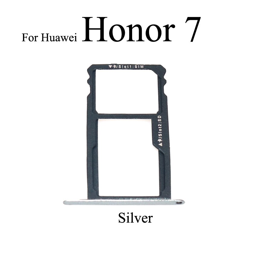 YuXi Für Huawei Honor 7 SIM Karte Tablett Halfter Slot Adapter Ersatz Teile Gold Grau Silber Rosa: Silber