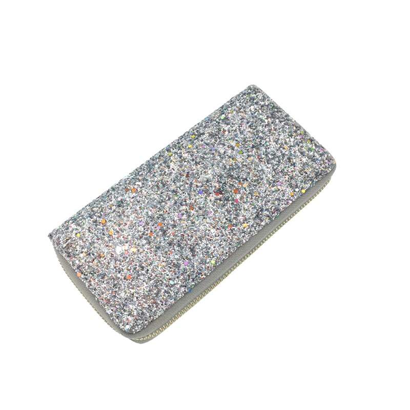Women's Style Glitter Long Purse Girls Sparkly Sequin Wallet: E