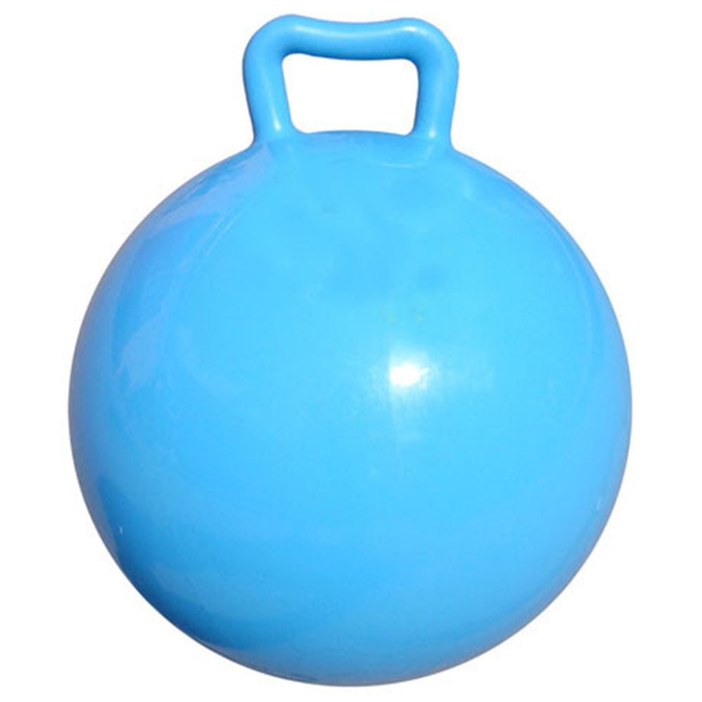 Ren färg uppblåsbar studsande boll barn hoppande hoppboll hoppbollar med handtag för vuxna barn träningsleksak: Blå