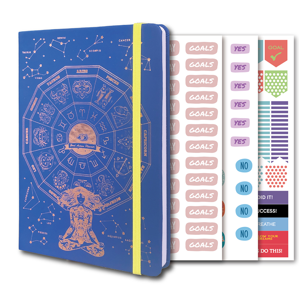 2022 Dagelijkse Doel Planner Undated Agenda Wekelijkse Maandelijkse Kalender Organisator Notebook Productiviteit: deep blue