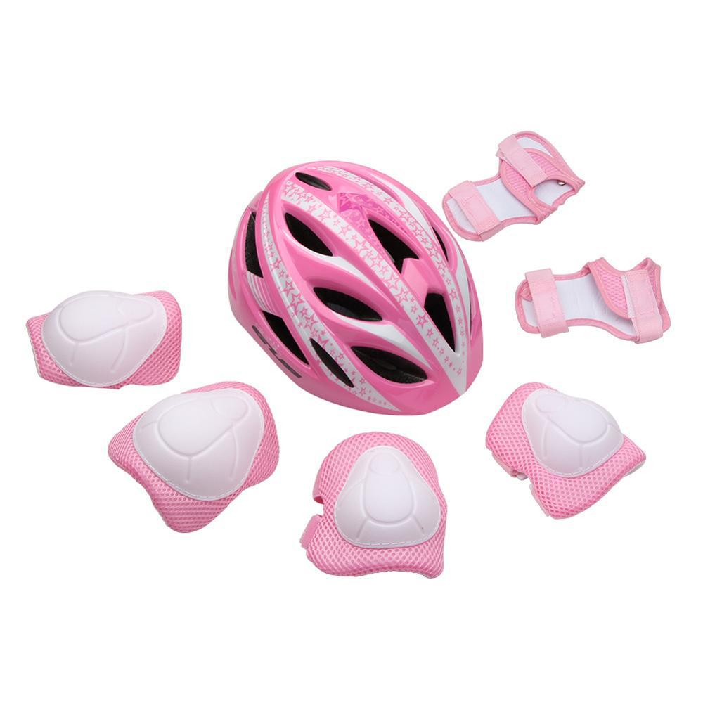 Ultralight Kids Fietsen Schaatsen Kinderen Fiets Helm Knie Elleboog Guard Pad Kind Ourdoor Sport Veiligheid Beschermende Gear: Roze