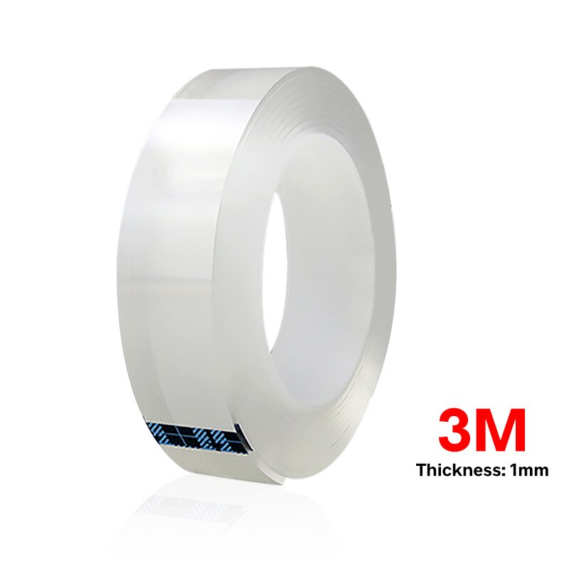 Double-Sided Nano Magic Tape Transparent tape Adhesive Tape Nano Sticker Traceless Carpet Paster Phone Holder Wall Bracelet Glue: 3M