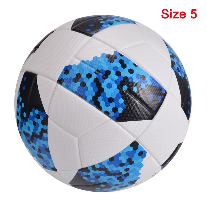 Neueste Fußball Ball Professionelle Größe 5 Größe 4 PU Nahtlose mit Ball Tasche Sport League Fußball Training futbol: 18-BlueWhite Size 5