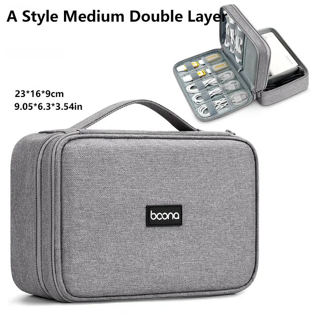 Stoß feste digitale Aufbewahrung tasche Elektronik geräte Zubehör Digitalis ierung Pack wasserdichte USB-Ladegerät Stecker Kabel Organizer Tasche: Blau