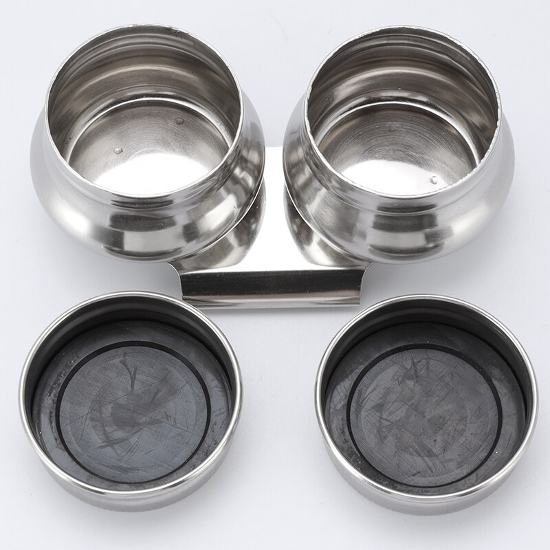 Stainless Steel Painting Palette Oil Paint Pot Single Double Hole Dipper Paint Brush Washer with Leak-Proof Art Painting Supply