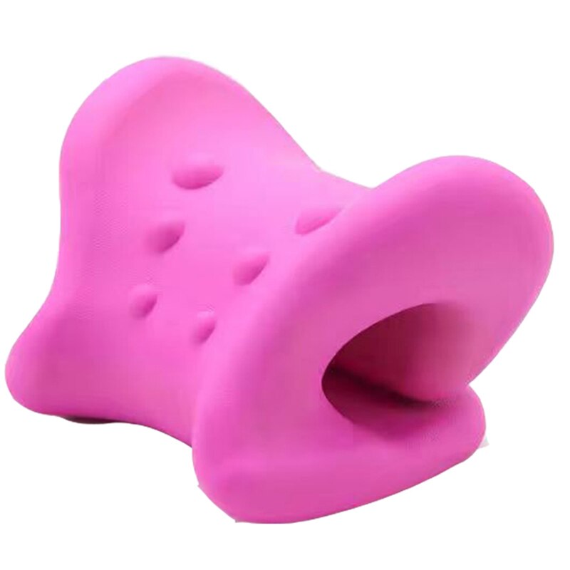 Almohada de masaje para cuello, cama ortopédica de tracción Cervical, Camilla portátil Reclinable, Shiatsu, relajación milagrosa para el dolor de hombros: Rosa
