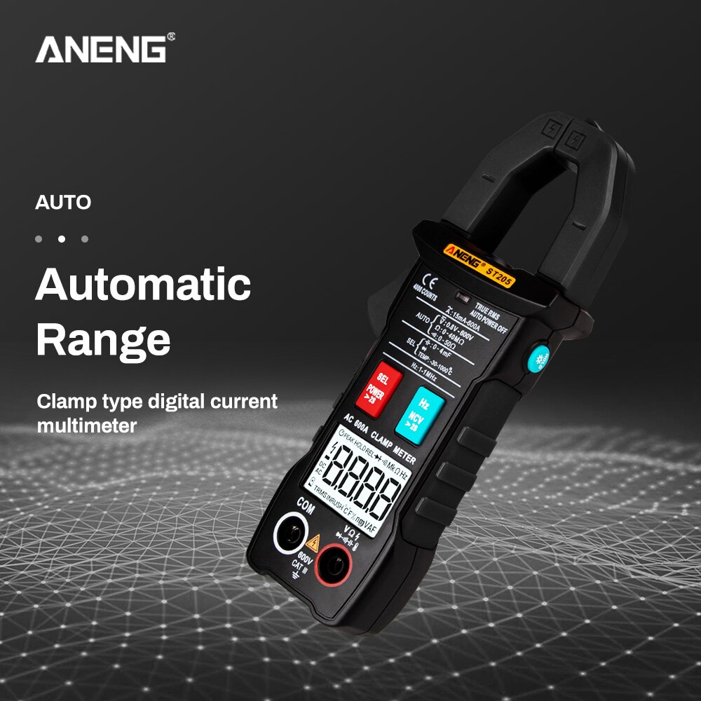 ANENG ST205 Digitale Klem Meter Analoge Multimeter Stroomtang DC/AC Intelligente AUTO range meter met temperatuur tester