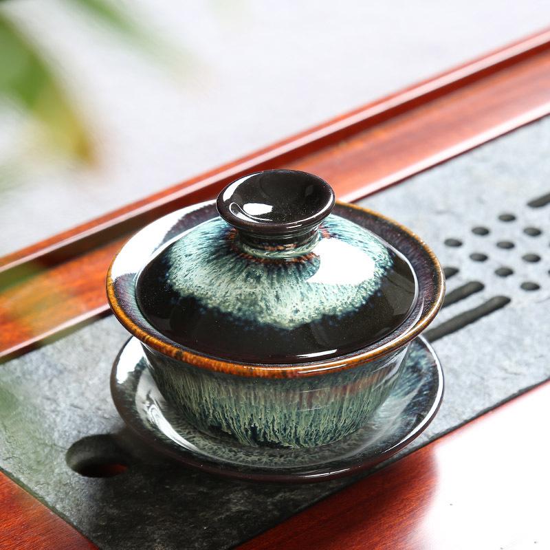 120ml porcelæn gaiwan kung fu te sæt keramik tekande til rejse bærbar te terrin tekopper te ceremoni drinkware tilbehør
