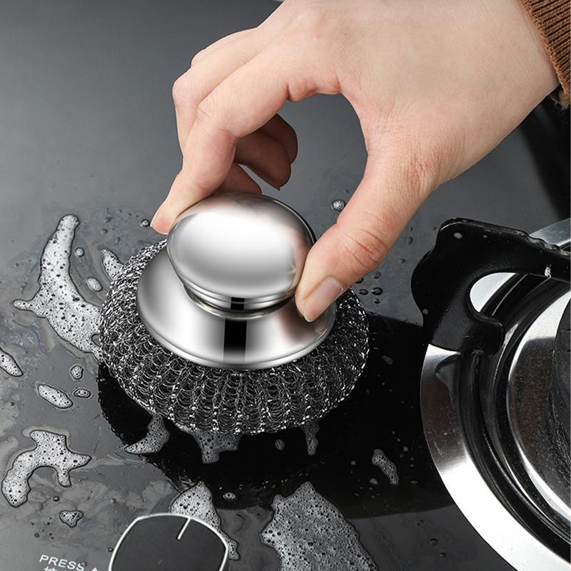 Oppvaskmaskin i rustfritt stål med håndtak oppvaskmaskin i ull kraftig skrubbeverktøy i stålull skrubbing i rustfritt stål