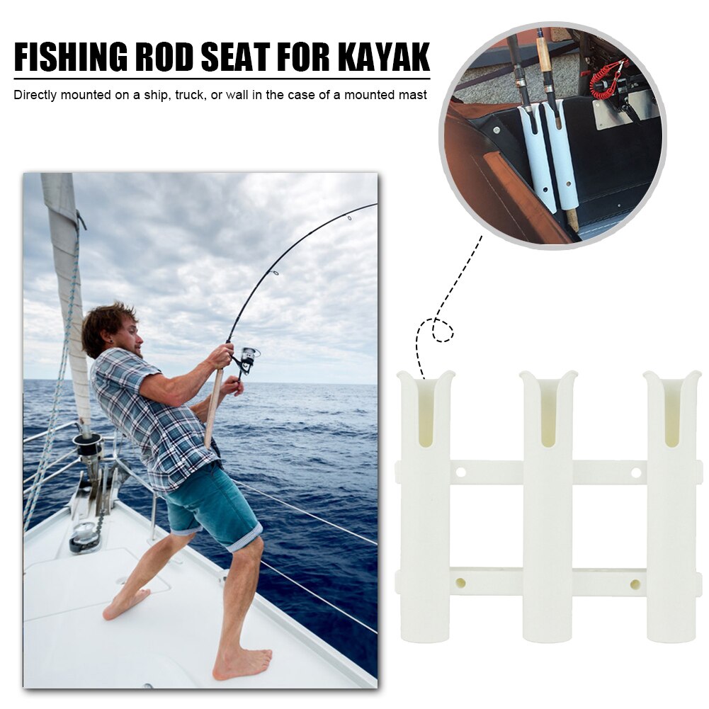 Vertical Fishing Rod Storage Holder Outdoor Fishing 3-Link Pole Mount Compression Resistance Bracket Rack for Boat