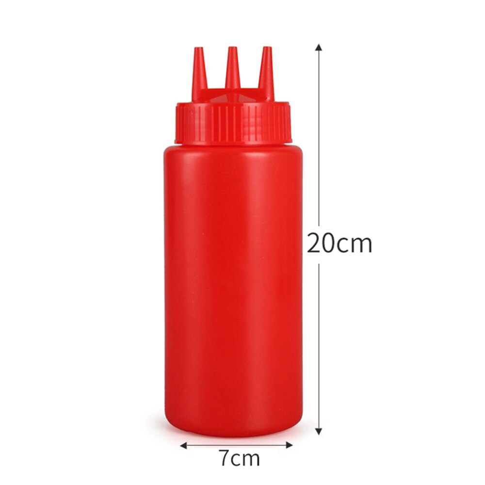 4pcs Jam Squeeze Bottles 3-hole Tomato Sauce Dispensers Kitchen Gadget for Salad Dressing Mustard (White, 12oz, 360ml)