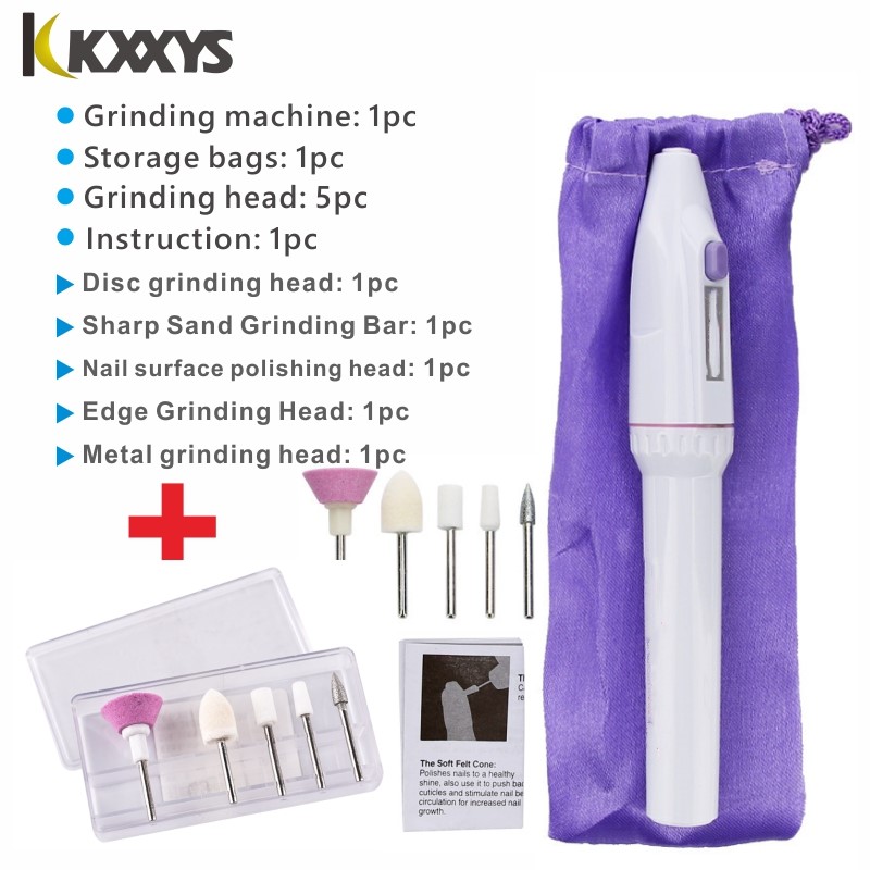 Máquina pulidora eléctrica para uñas, equipo de arte para callos, manicura y pedicura, herramienta pulidora para tallar y pulir, 5 brocas: N5023 1set P05