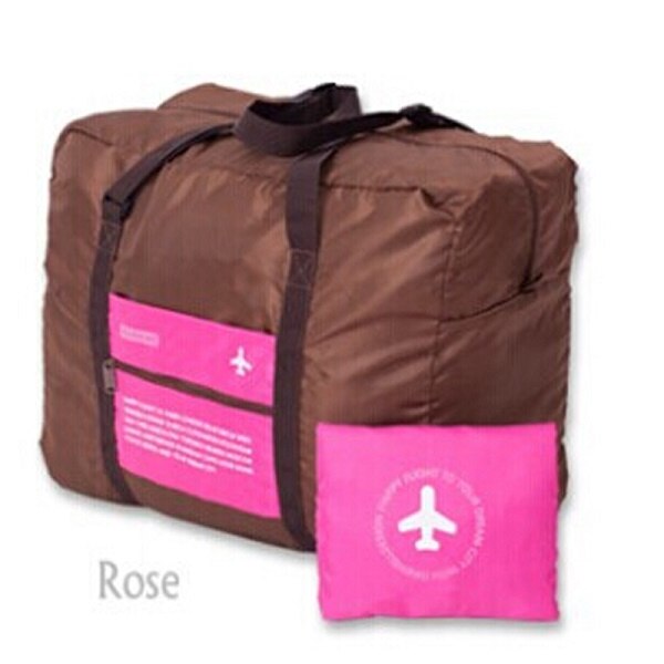 Bolsa de viaje de gran capacidad para hombre y mujer, bolso plegable de nailon resistente al agua, a la , para equipaje,: Rose red Travel Bag