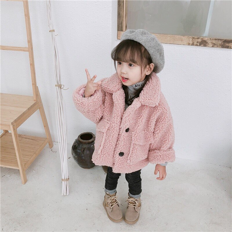Little Girls clothes winter coats thickening warm outerwears berber Fleece female children jackets loose outerwears