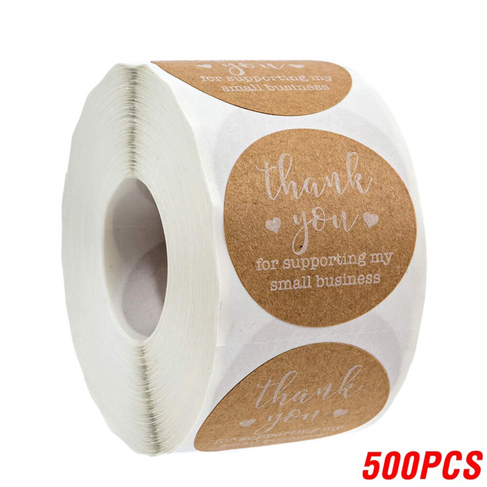 100-500Pcs Kraft Paper Self Made Sticker Met Liefde Plakboek Envelop En Verpakking Sticker Manual Maken Briefpapier label: YH27-500pcs