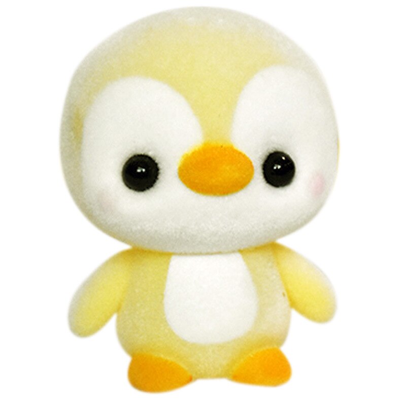 5.5cm mini poupées décoratives en pvc floquées, kawaii, pingouin, jouets pour filles, exquises poupées floquées, jouet de noël: Jaune