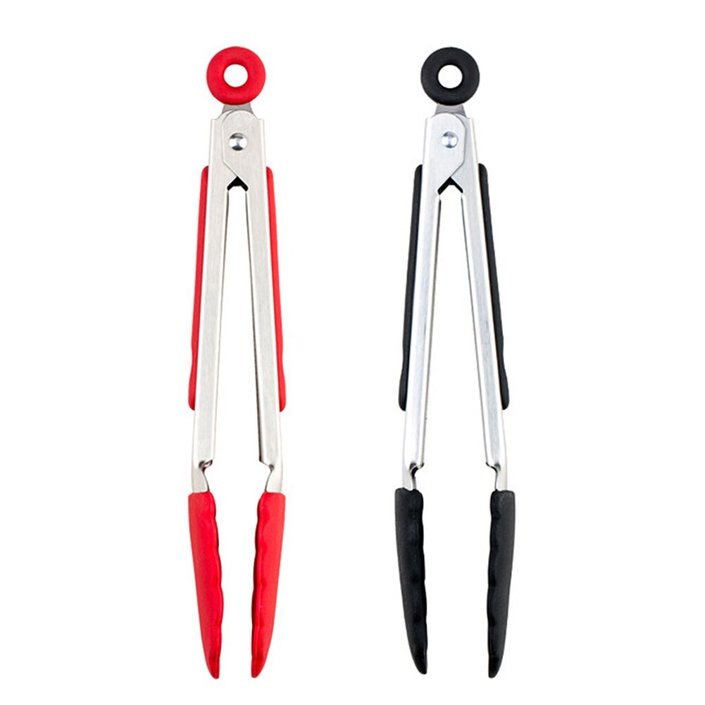 Silicone BBQ Grilling Tong Barbecue Clip Salad Bread Serving Tong Non-Stick Barbecue Grilling Cooking Tong with Joint Lock Food
