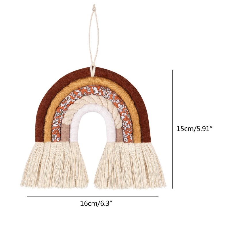 Regnbue veggheng fargerik håndlaget veving ornament hjemmedekorasjon tilbehør til soverommet barnehage baby barnerom: 77