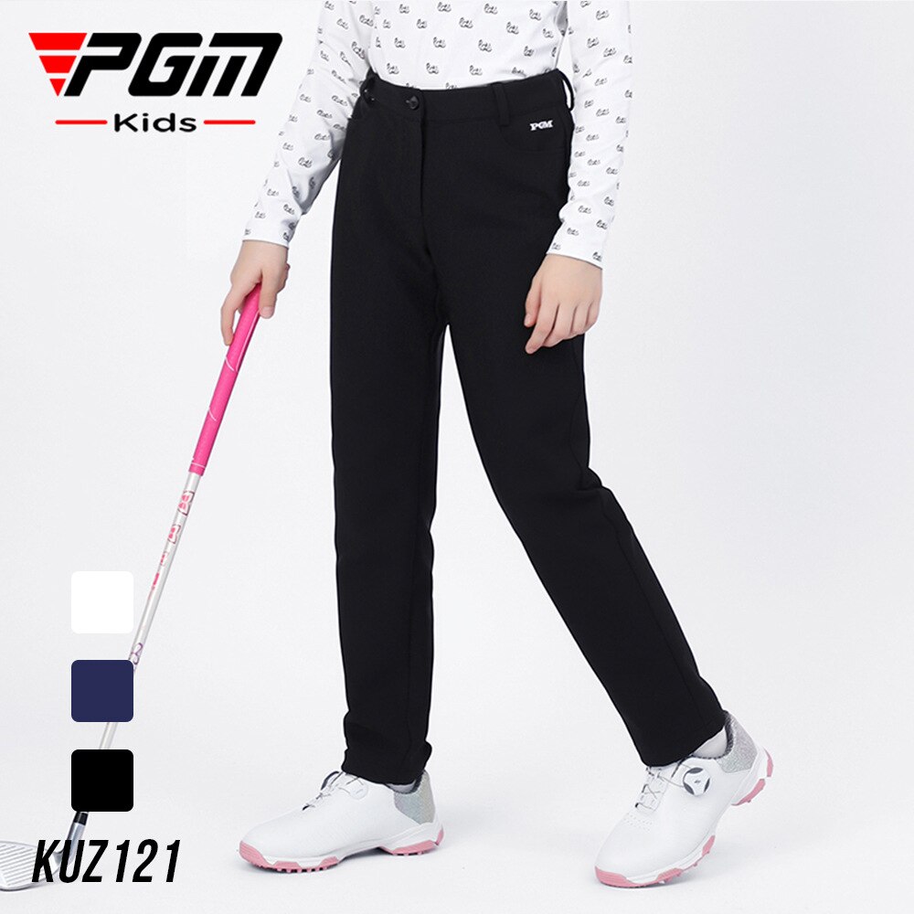 PGM-pantalones de Golf impermeables para niño y niña, pantalón largo grueso para mantener el calor, de terciopelo, a prueba de viento, PGM