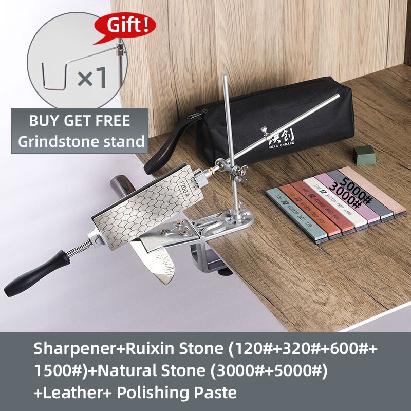 Knife Sharpener Grinder Sharpening Machine Diamond Bar Set Stone Whetstone Tools Kitchen Accessorie Ruixin pro: HC0806 Set E